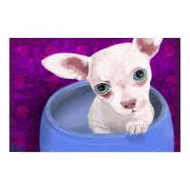 Digitally Painted Sweet Chihuahua Puppy in a Jar Print