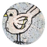digtally enhanced bird round stickers