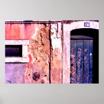 Dilapated doorway, Cascias, Portugal Print