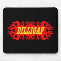Dilligaf Tribal Black mousepads by WhiteTiger_LLC Dilligaf Tribal Black mousepads