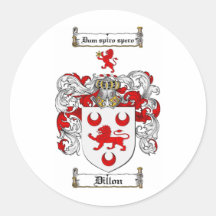 DILLON FAMILY CREST -  DILLON COAT OF ARMS STICKERS