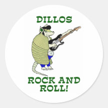 Dillos Rock and Roll Stickers