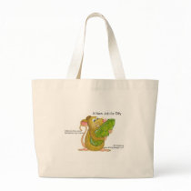 Dilly holding pickle, A NEW JOB FOR DILLY Bag