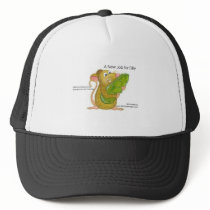 Dilly holding pickle, A NEW JOB FOR DILLY Hats