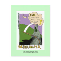 Dim Reaper Halloween Funny Cartoon Post Card