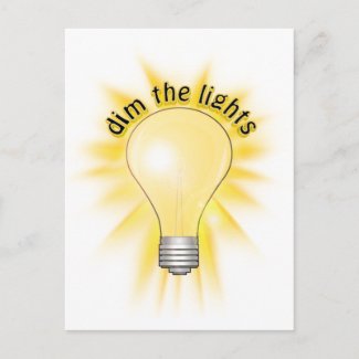 Dim the Lights - Lightbulb postcard