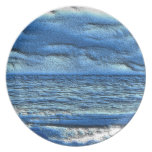 Dimensional Ocean Waves Dinner Plates