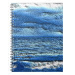 Dimensional Ocean Waves Spiral Notebook