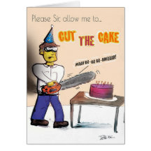 Dimwitz Chainsaw Cake Massacre Birthday Card