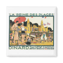 Dinard The New Casino Vintage Travel Poster magnets