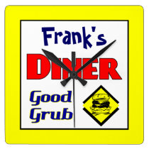 Diner Custom Retro Kitchen Wall Clock wall clocks