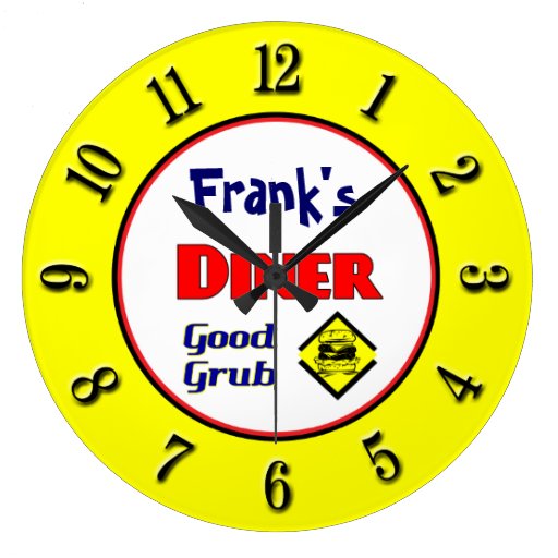 Diner Custom Retro Wall Clock Zazzle