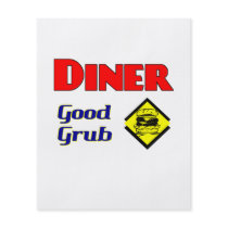 Diner Good Grub Hamburger Restaurant Art Custom Flyer