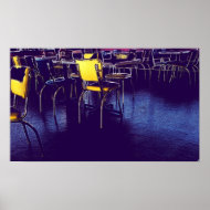 Diner Purple Yellow Digital Realism PHoto print