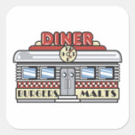 Diner Square Stickers