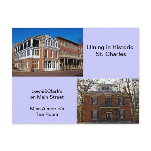 Dining in Historic St Charles postcard