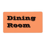 Dining Room Moving Labels in Orange