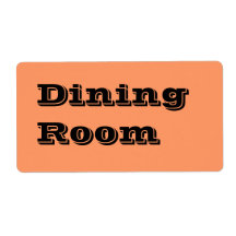 Dining Room Moving Labels in Orange