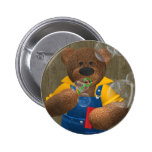 Dinky Bear: Blowing Bubbles Pinback Buttons