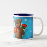 Dinky Bear with Roses & Heart Coffee Mugs