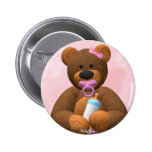 Dinky Bears Baby Girl Pinback Button