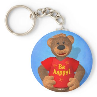 Dinky Bears: Be happy! keychain