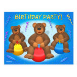 Dinky Bears Birthday Party postcards