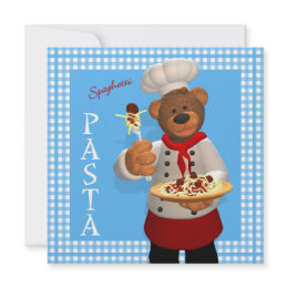 Dinky Bears Chef: Pasta invitation