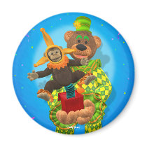 Dinky Bears Clown & Mr. Zippy in the Box Fridge Magnet