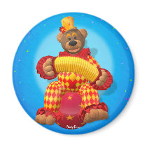 Dinky Bears Clown with Bandoneon Refrigerator Magnets