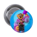 Dinky Bears Clown with Monkey Pinback Buttons