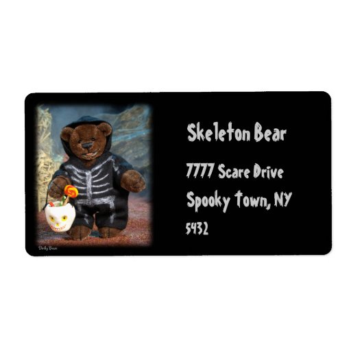 Dinky Bears Little Skeleton Personalized Shipping Labels
