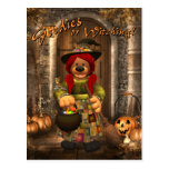 Dinky Bears Little Trick or Treat Witch Postcard