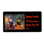Dinky Bears Little Wizard and Witch Personalized Shipping Label