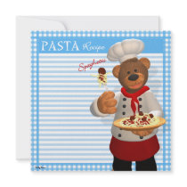 Dinky Bears Pasta Chef Invitation