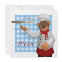 Dinky Bears Pizza Baker Custom Announcements