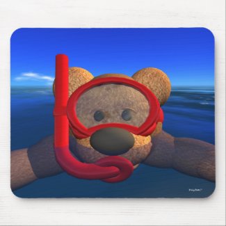 Dinky Bears: Snorkeler mousepad
