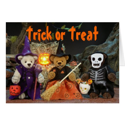 Dinky Bears Trick or Treat Greeting Card