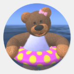 Dinky Bears Water Fun Round Sticker