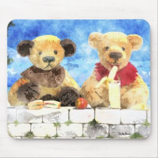 Dinky Bears Watercolor - Have a break mousepad