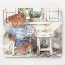 Dinky Bears Watercolor - Reading Bear Mouse Pads