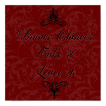 Dinner Choices - Garnet posters by homedecor Dinner Choices - Garnet posters