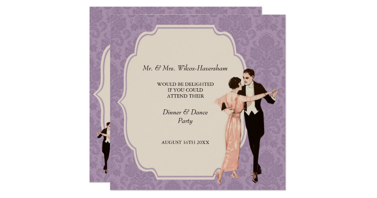 Dinner & Dance Party Vintage Invitation | Zazzle