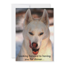Dinner invitation with touch of humor