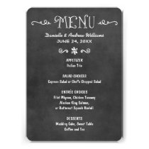 Dinner Menu Card | Black Chalkboard Charm