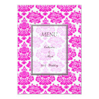dinner menu card, damask invites