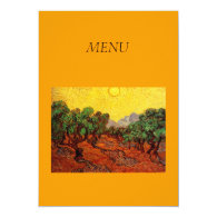 dinner menu card. Vincent van Gogh. Invitations