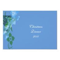 dinner party blue hydrangea flowers personalized invite