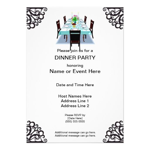 Dinner Party Custom Invitations