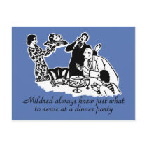 Dinner Party Head on a Platter Post Card